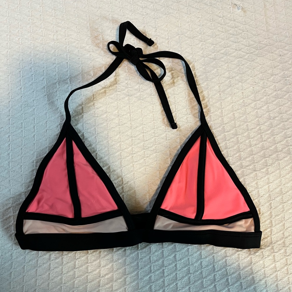 Hot Pink & Light Pink Triangle Style Bikini Top